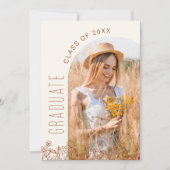 ワイルドフラワー開花卒業パーティーアーチ写真 招待状 (正面)