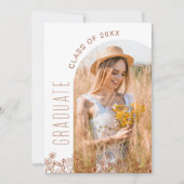 ワイルドフラワー開花卒業パーティーアーチ写真 招待状 (正面)