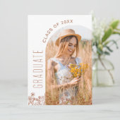 ワイルドフラワー開花卒業パーティーアーチ写真 招待状 (スタンド正面)