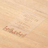 ワイルドフラワー開花卒業パーティーボホ アクリル招待状 (レイダウン)