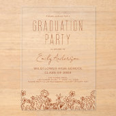 ワイルドフラワー開花卒業パーティーボホ アクリル招待状 (正面)