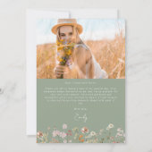 ワイルドフラワー開花卒業写真ありがとう サンキューカード (裏面)