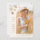 ワイルドフラワー開花卒業写真ありがとう サンキューカード (正面)