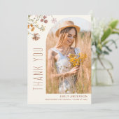 ワイルドフラワー開花卒業写真ありがとう サンキューカード (スタンド正面)