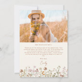 ワイルドフラワー開花卒業写真ありがとう サンキューカード (裏面)