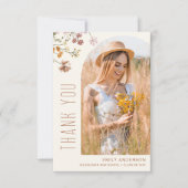 ワイルドフラワー開花卒業写真ありがとう サンキューカード (正面)