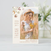 ワイルドフラワー開花卒業写真ありがとう サンキューカード (スタンド正面)