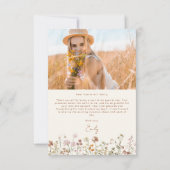 ワイルドフラワー開花卒業写真ありがとう サンキューカード (裏面)