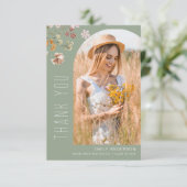 ワイルドフラワー開花卒業写真ありがとう サンキューカード (スタンド正面)