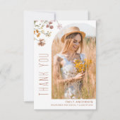 ワイルドフラワー開花卒業写真ありがとう 招待状 (正面)