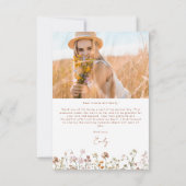 ワイルドフラワー開花卒業写真ありがとう 招待状 (裏面)