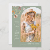 ワイルドフラワー開花卒業写真ありがとう 招待状 (正面)