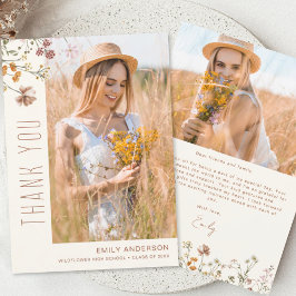 ワイルドフラワー開花卒業写真ありがとう 招待状