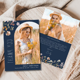 ワイルドフラワー開花卒業写真ありがとう 招待状