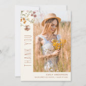 ワイルドフラワー開花卒業写真ありがとう 招待状 (正面)