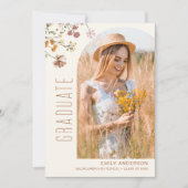ワイルドフラワー開花卒業写真の発表 招待状 (正面)