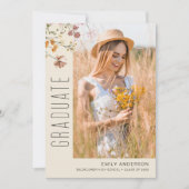 ワイルドフラワー開花卒業写真の発表 招待状 (正面)