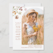 ワイルドフラワー開花卒業写真の発表 招待状 (正面)