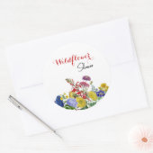 ワイルドフラワー開花水彩フローラブライダルシャワー ラウンドシール (封筒)