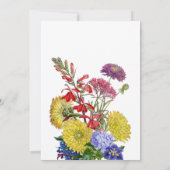 ワイルドフラワー開花水彩フローラブライダルシャワー 招待状 (裏面)