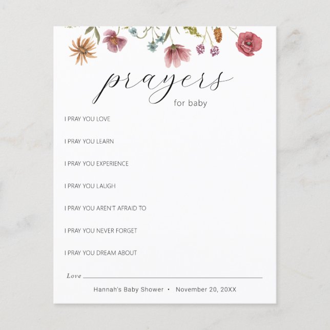 ワイルドフラワー開花祈りの言葉ベビー (正面)