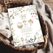 ワイルドフラワー間抜けグース1歳の誕生日 招待状