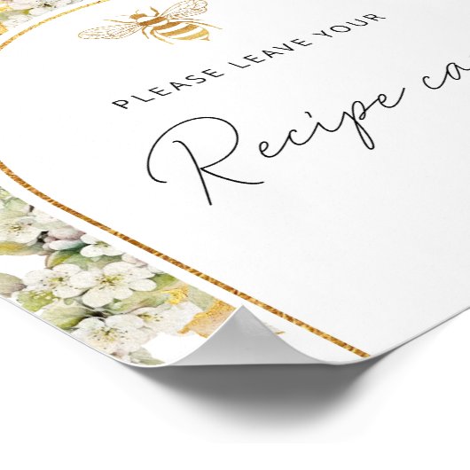 ワイルドフラワー離れは、あなたのレシピカードここにポスター ポスター (角)