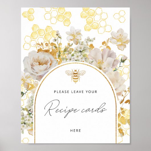 ワイルドフラワー離れは、あなたのレシピカードここにポスター ポスター (正面)