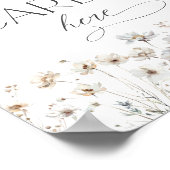 ワイルドフラワー離れブライダルシャワーレシピカード ポスター (角)