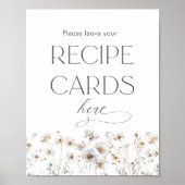 ワイルドフラワー離れブライダルシャワーレシピカード ポスター (正面)