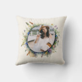 ワイルドフラワー額写真素朴女性のカーボーイ クッション (裏面)