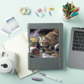 ワイルドフラワー風光明媚な芸術とボブキャット シール (iPadカバー)