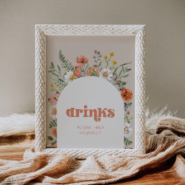 ワイルドフラワー飲料の看板 ポスター