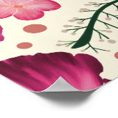 ワイルドフラワー魅力的ピンクの赤ちゃんシャワー ポスター (角)