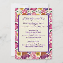 ワイルドフラワー魅力的ピンクの赤ちゃんシャワー