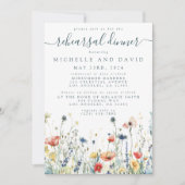 ワイルドフラワー鮮やかのリハ結婚ーサルディナー 招待状 (正面)