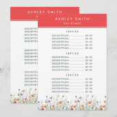 ワイルドフラワー鮮やかの価格 メニュー (正面/裏面)