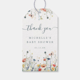 ワイルドフラワー鮮やかの赤ちゃんシャワーのお気に入り ギフトタグ