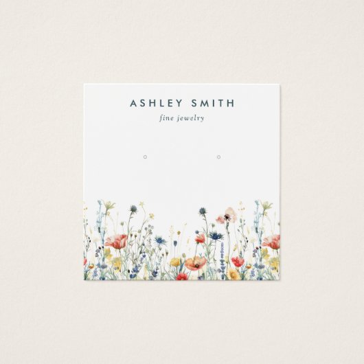 ワイルドフラワー鮮やかイヤリング表示カード (正面)