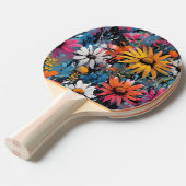 ワイルドフラワー鮮やかカラフルプリント 卓球ラケット (正面アングル)