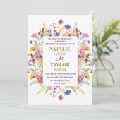 ワイルドフラワー鮮やかガーデンフローラフレ結婚ーム 招待状 (スタンド正面)