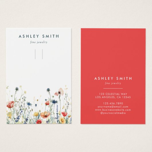 ワイルドフラワー鮮やかキーチェーン表示カード (正面&裏面)