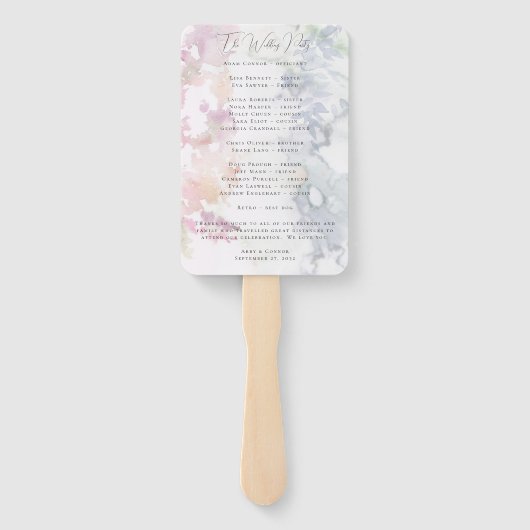 ワイルドフラワー鮮やかズピンクバイオレットイエロープログラム ハンドファン (裏面)