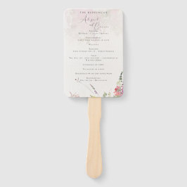 ワイルドフラワー鮮やかズピンクバイオレットイエロープログラム ハンドファン