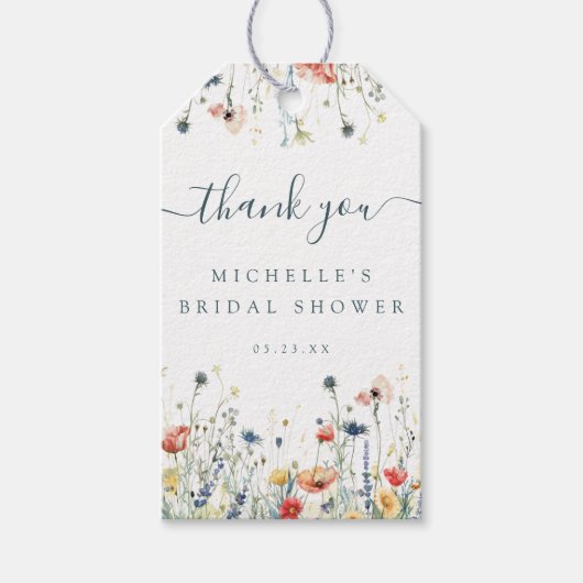 ワイルドフラワー鮮やかブライダルシャワーの恩恵 ギフトタグ (正面)
