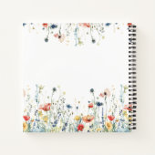 ワイルドフラワー鮮やかブライダルシャワーゲストブック ノートブック (裏面)