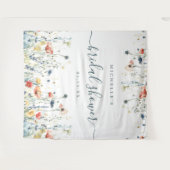 ワイルドフラワー鮮やかブライダルシャワー背景 タペストリー (正面(横))