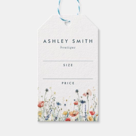 ワイルドフラワー鮮やかプライスラベル ギフトタグ (正面)