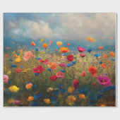 ワイルドフラワー鮮やか印象派のデコパージュ ラッピングペーパー (フラット)