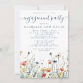 ワイルドフラワー鮮やか婚約パーティ 招待状 (正面)
